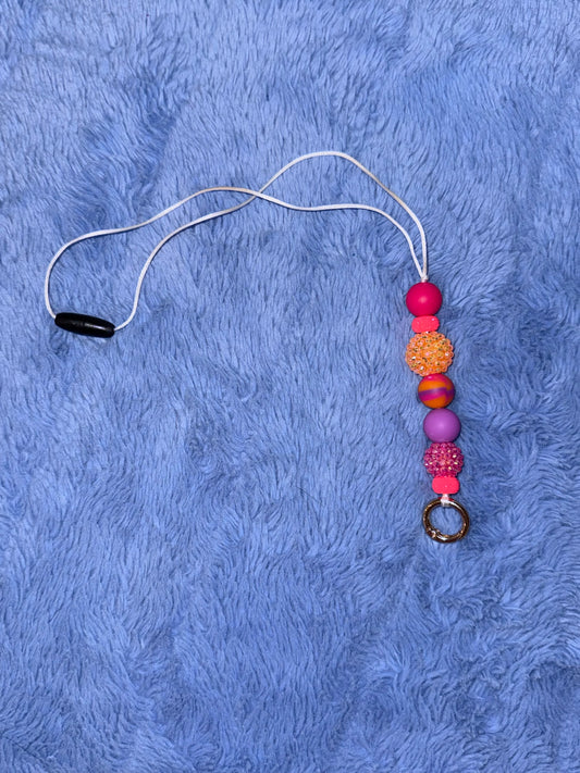 Pink and Orange Swirl Car Charm